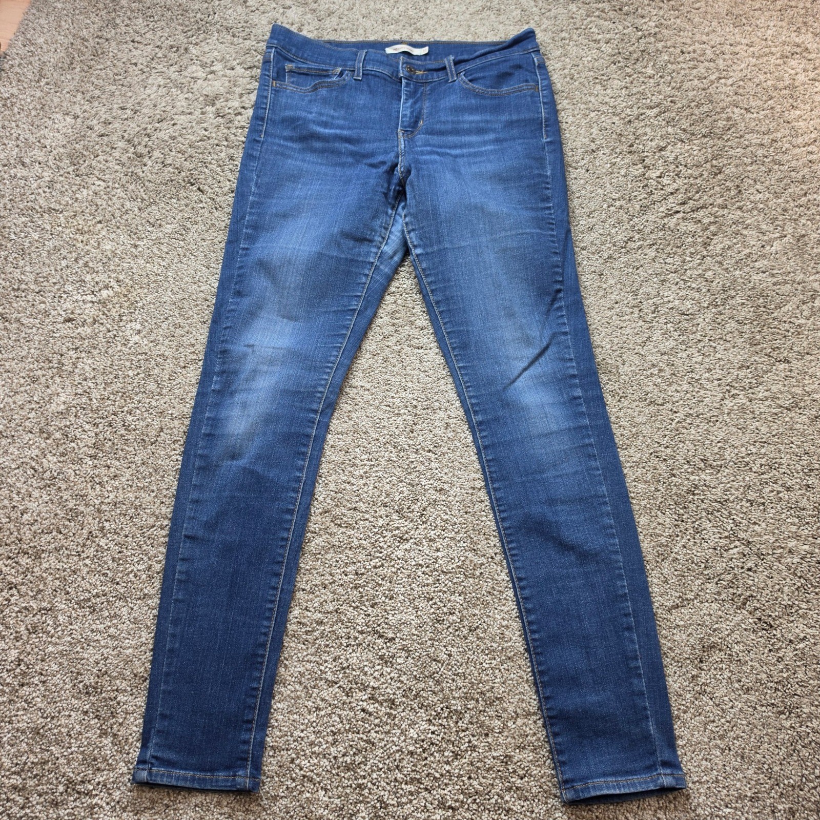 Levi\'s 710 Super Skinny Jeans Womens 31 Blue Denim Stretch Mid Rise 17778-0410