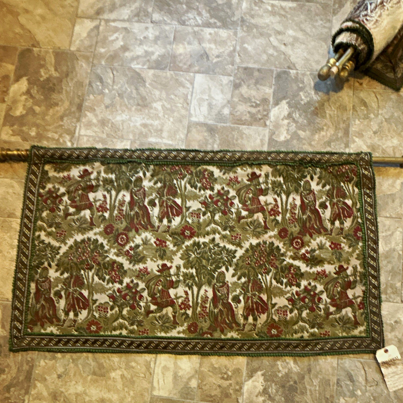 Hand Knotted French Tapestry Runner 29x51 APPRAISED AT $895.00