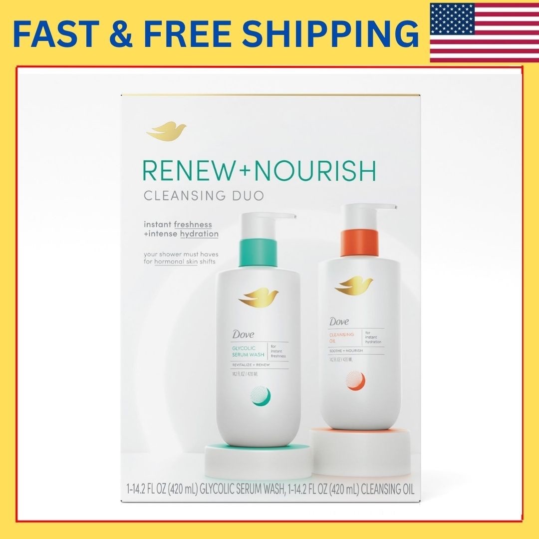 Dove Body Wash Gift Set 2 Count Includes moisturizing and glycolic acid body
