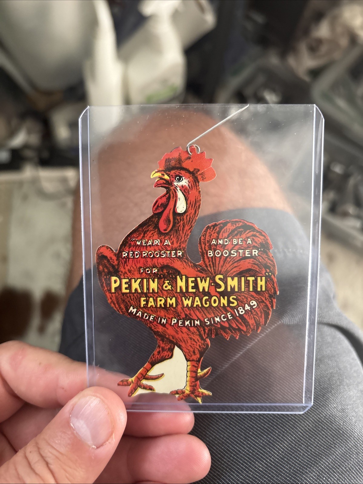 Rare 1906 Pekin Wagon Co. Advertising Paper Stick Pin New Smith Farm Wagons IL Rare 1906 Pekin Wagon Co. Advertising Paper Stick Pin New Smith Farm Wagons IL