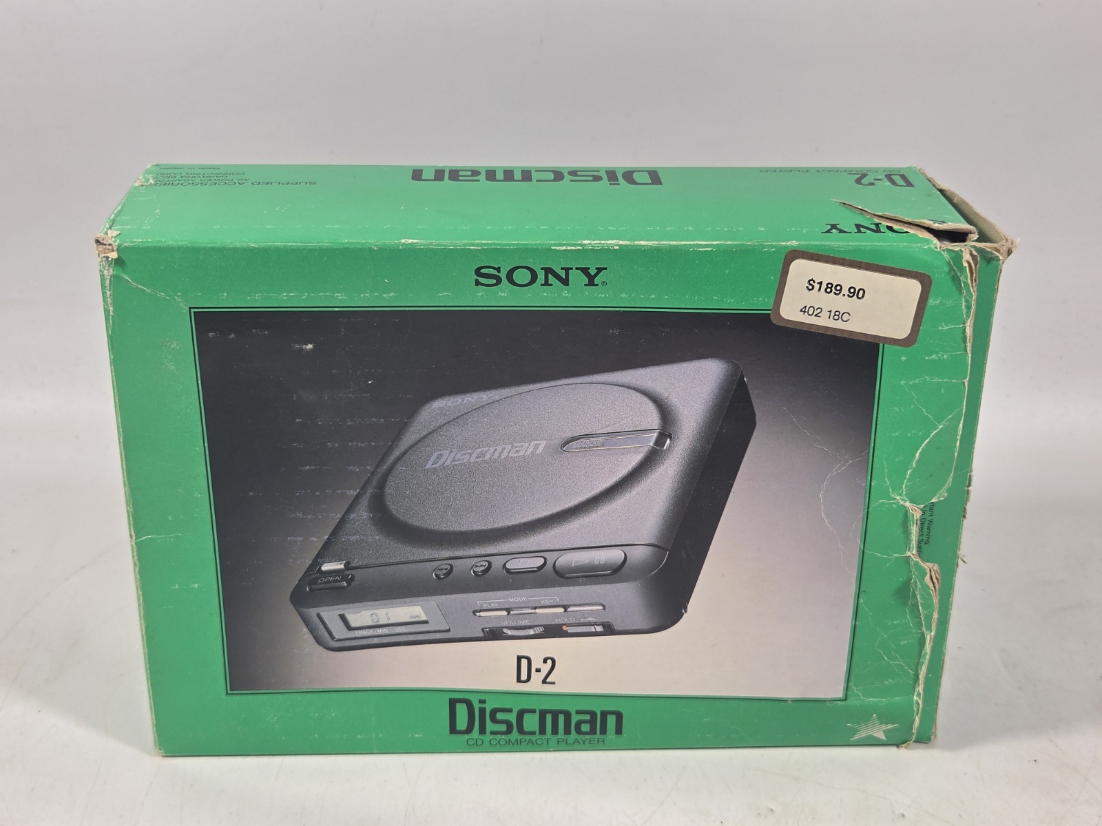 Vintage Sony D-2 Discman CD Player 1988 - In Original Box Tested Working 