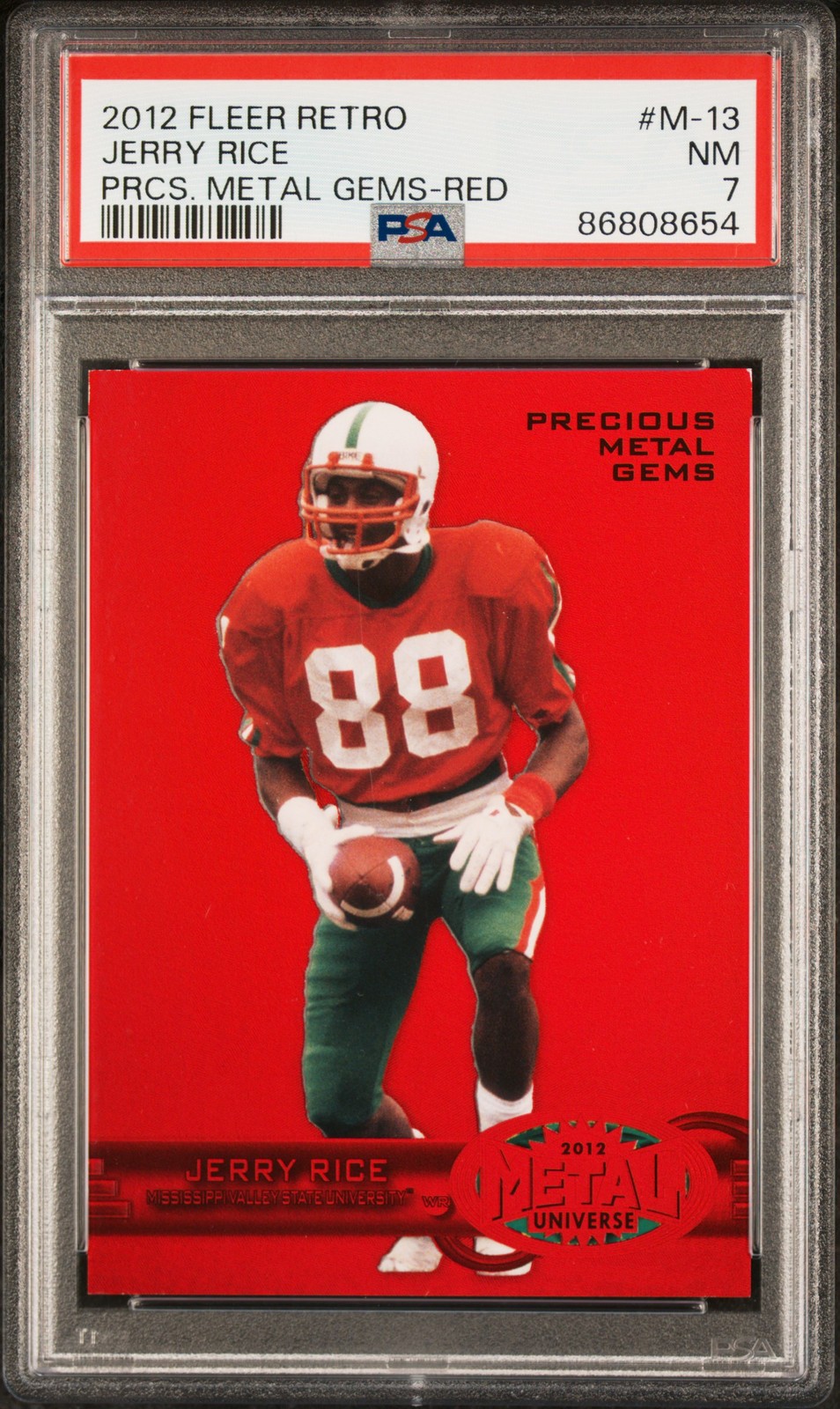 2012 FLEER RETRO PRECIOUS METAL GEMS RED #M-13 JERRY RICE 35/100 PSA 7