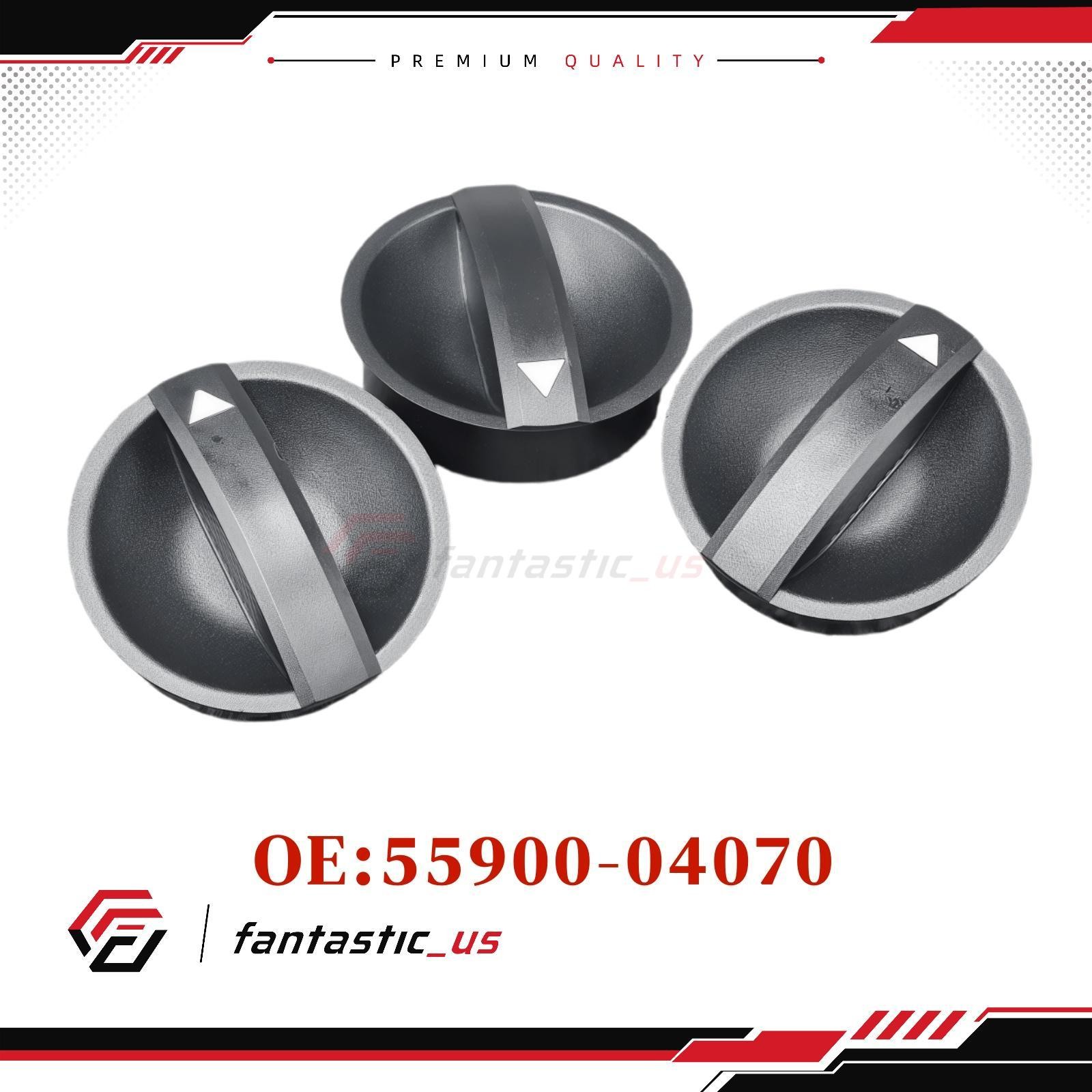 3X Control Knob Fan Heater AC For 2012-2015 Toyota Tacoma 55900-04070 Black USA
