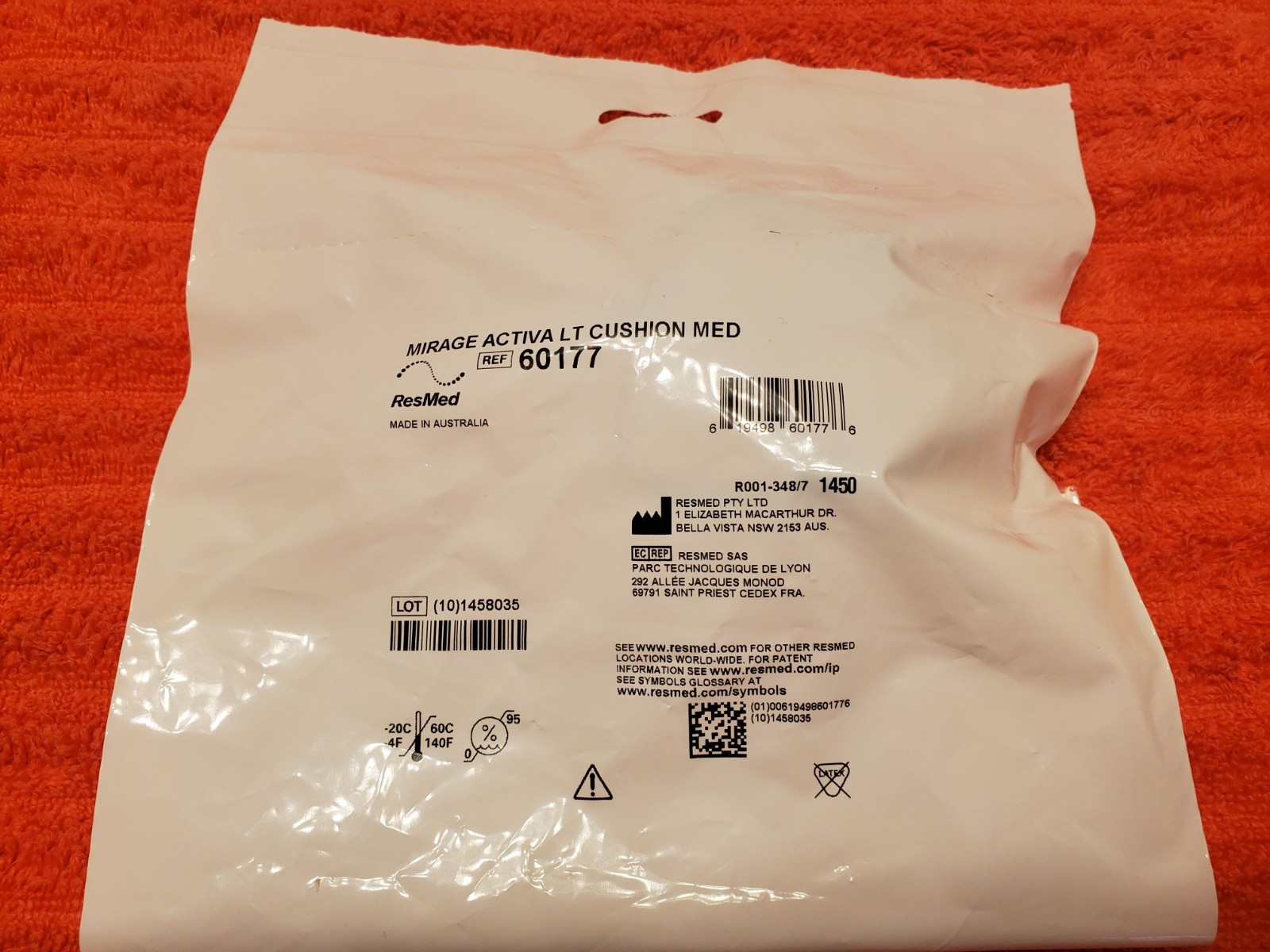 New sealed Resmed Mirage Activa LT Nasal Cushion-60177 (size MEDIUM). New sealed Resmed Mirage Activa LT Nasal Cushion-60177 (size MEDIUM).