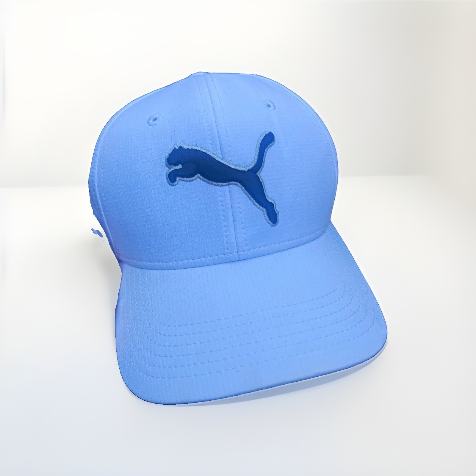 PUMA White Stretch Fit Baseball Cap Hat w/ Black Puma Logo Size L/XL PUMA White Stretch Fit Baseball Cap Hat w/ Black Puma Logo Size L/XL
