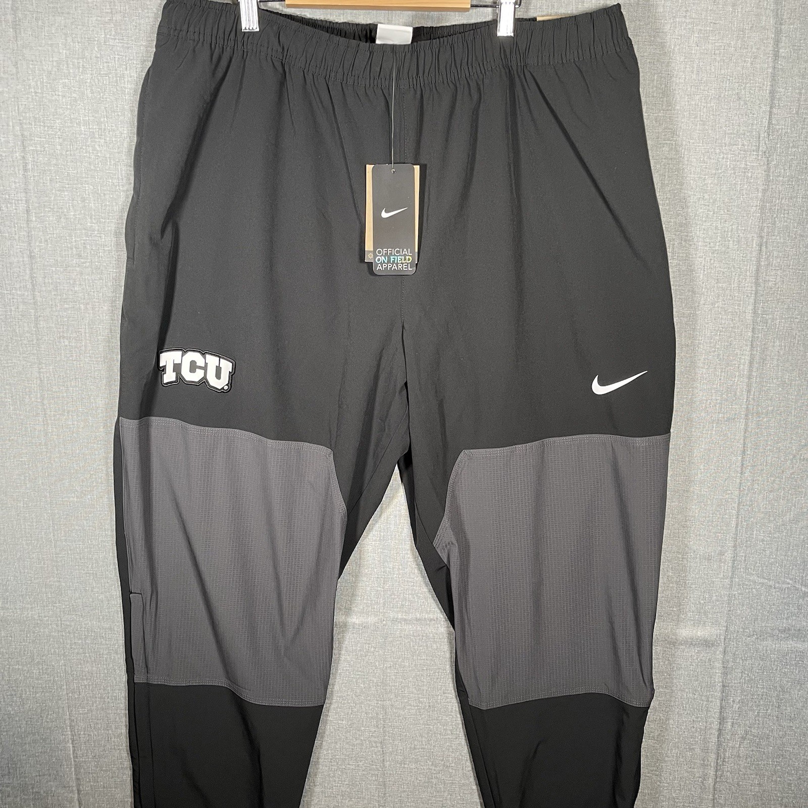 TCU Horned Frogs Team Issued Pants Mens XL Gray BLK NCAA Football Nike Sideline