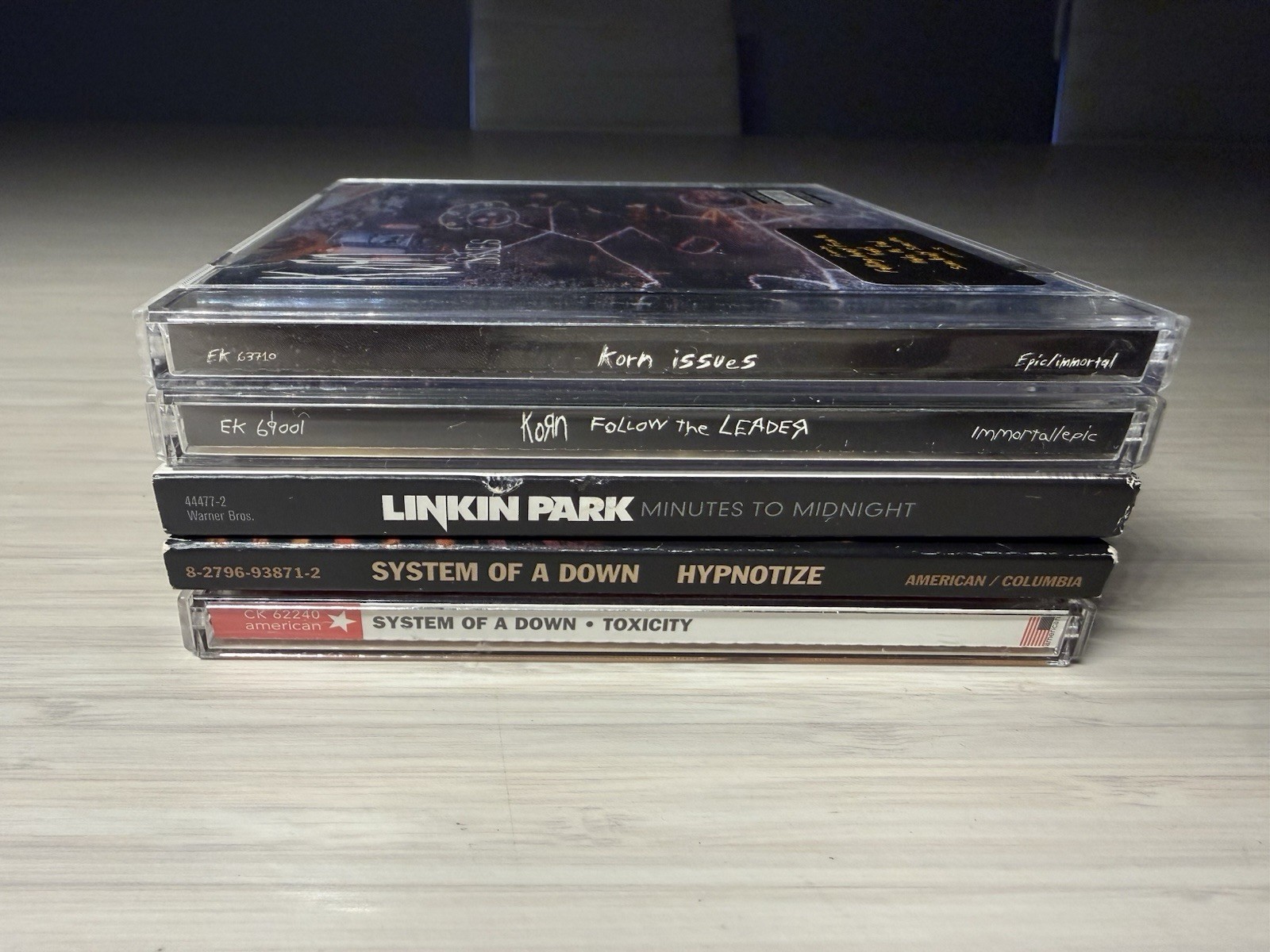 5 CD Nu Metal Lot Korn System of a Down Linkin Park Issues Toxicity Hypnotize