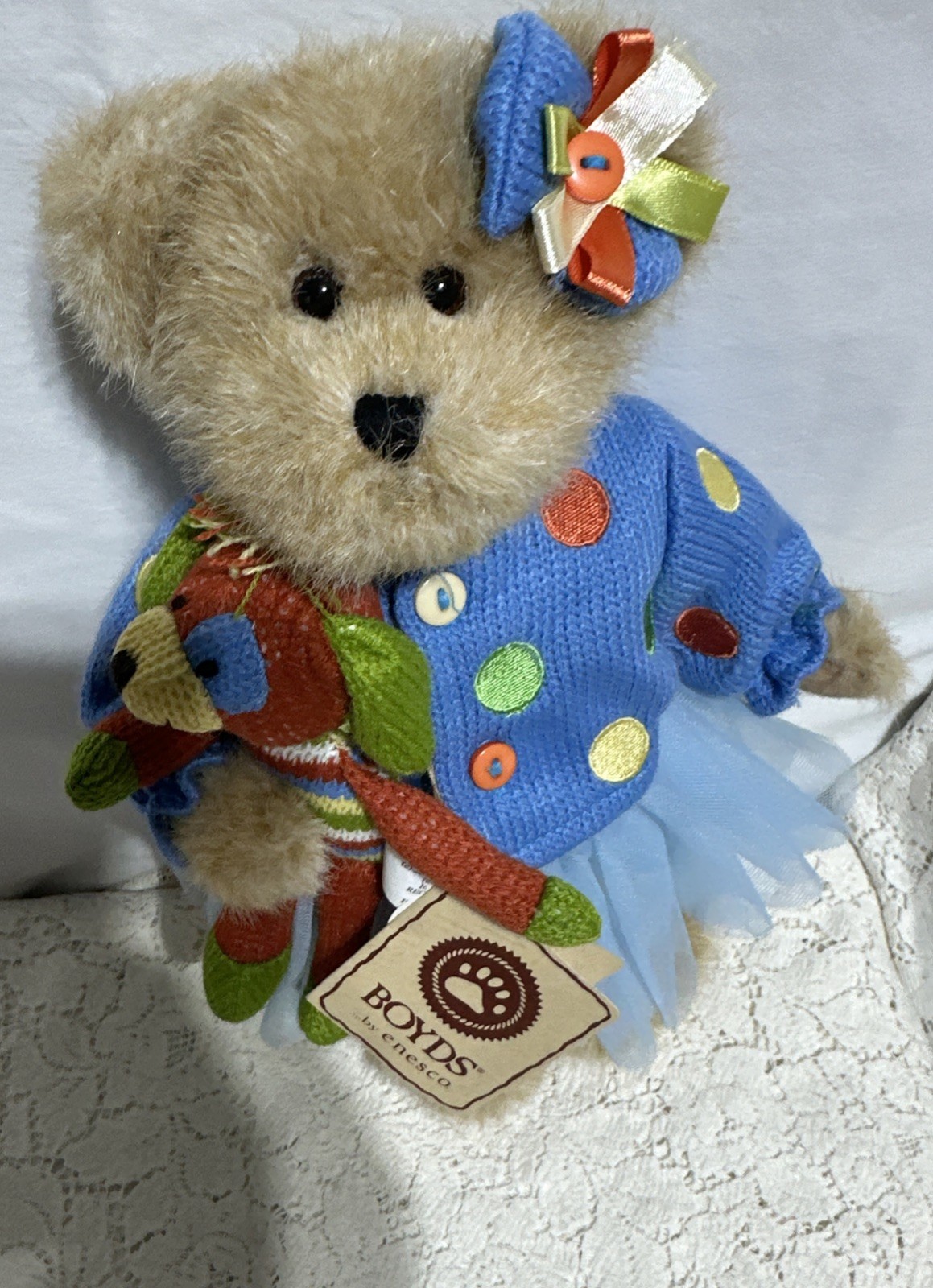 Boyds Bears Dottie Knitbeary & Lil Wags #4016994 NWT Rare MINT Cabinet Kept