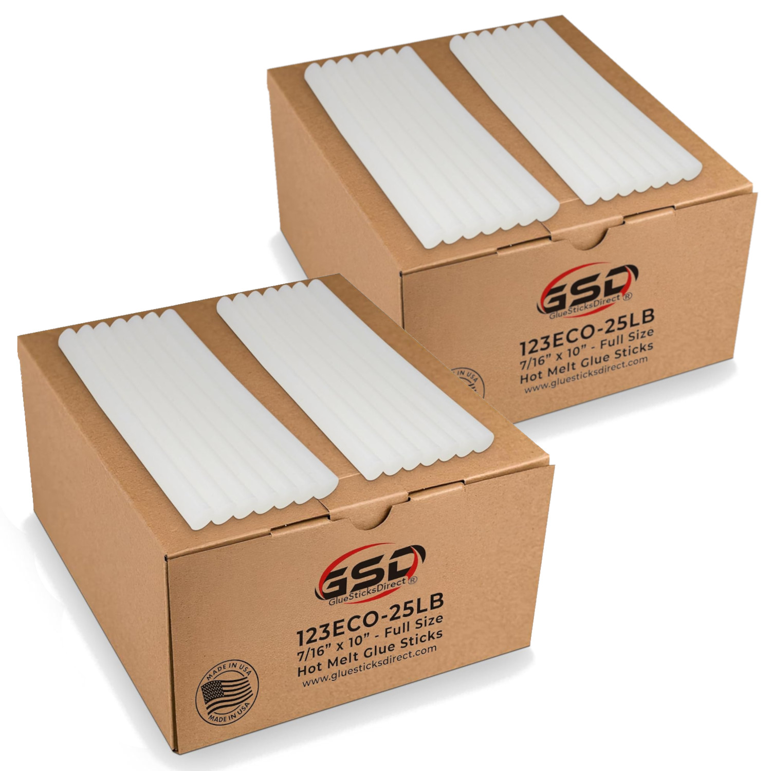 GlueSticksDirect® Economy® Twin Pack Hot Melt Glue Sticks 7/16 X 10\