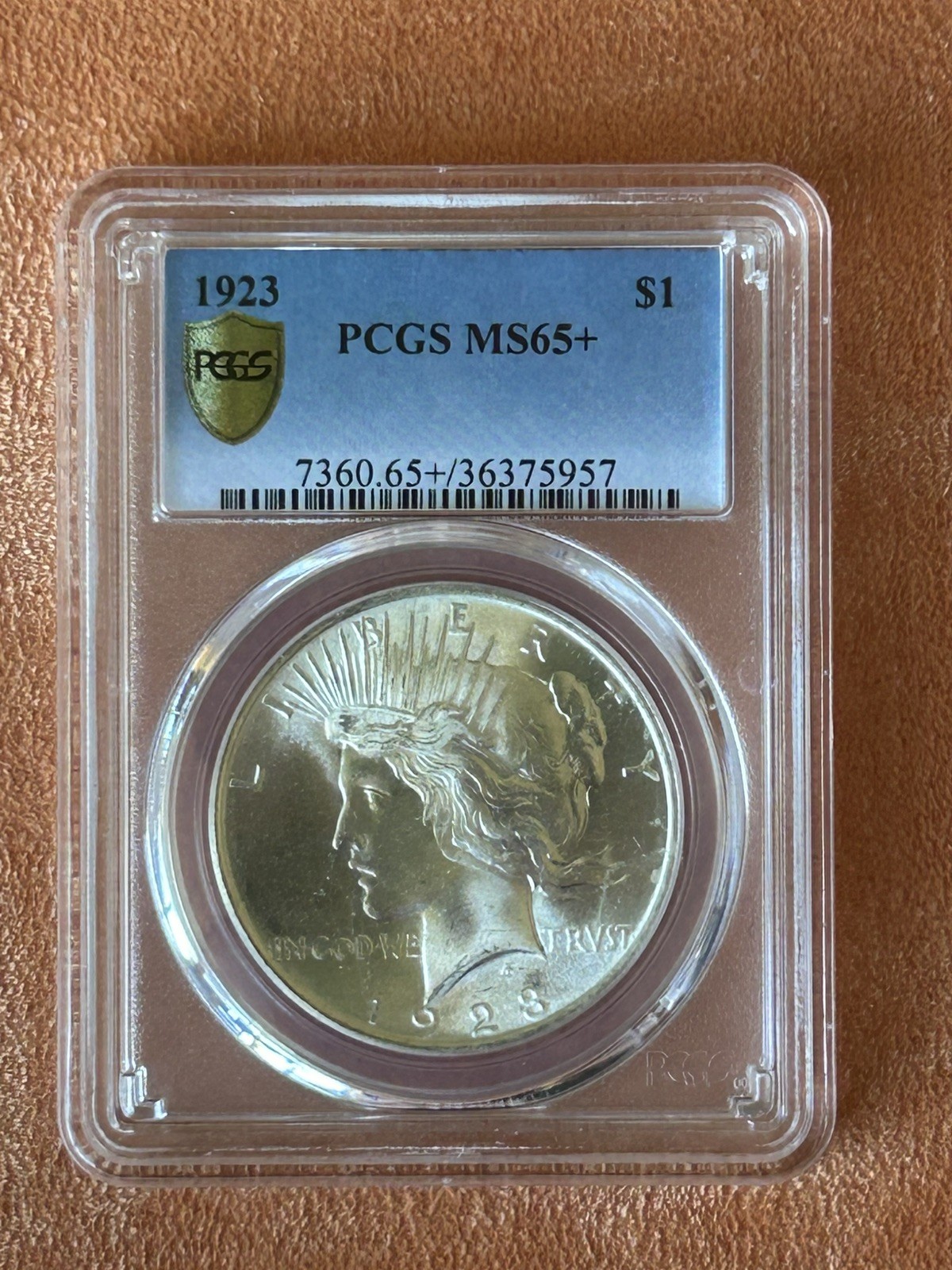 1923-P $1 Peace Dollar PCGS MS65+ 90% Silver Philadelphia Mint Beautiful Plus