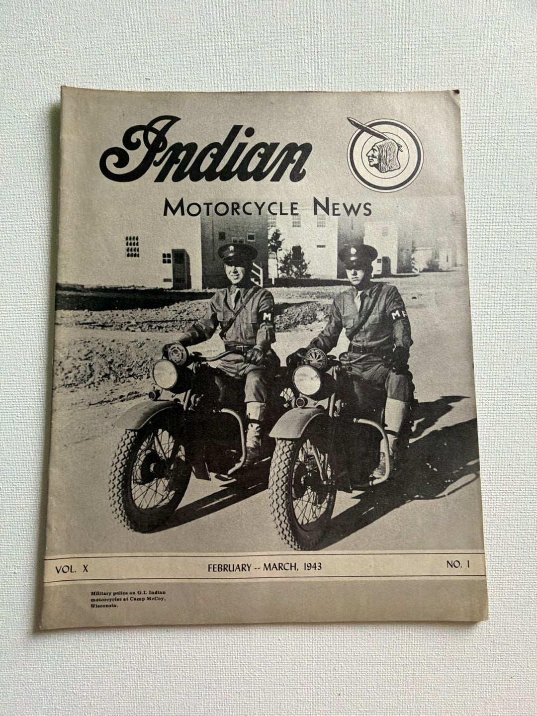 Vintage 1943 Indian Motorcycle s Magazine Vol X No 1 G2U