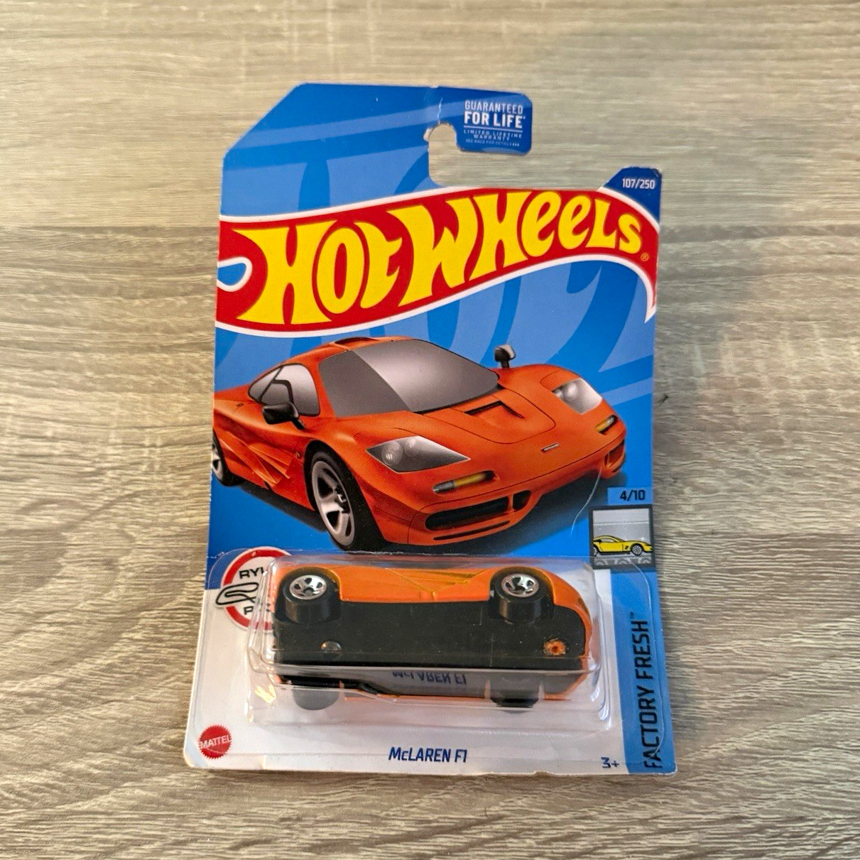 Hot Wheels Factory Fresh McLaren F1 Orange/Black 1:64 Diecast Car 4/10 Hot Wheels Factory Fresh McLaren F1 Orange/Black 1:64 Diecast Car 4/10