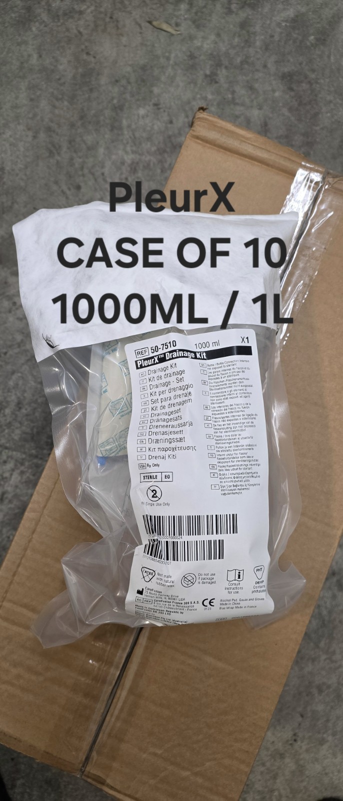 Lot of 10 Pleur X 50-7510 Drainage Kit Exp 2028 BRAND new sealed Lot of 10 Pleur X 50-7510 Drainage Kit Exp 2028 BRAND new sealed