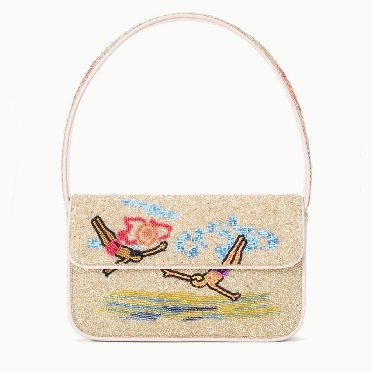 STAUD+TOMMY+BEADED+🌊+DIVERS+SHOULDER+BAG+MSRP$395+Timeless+Chic