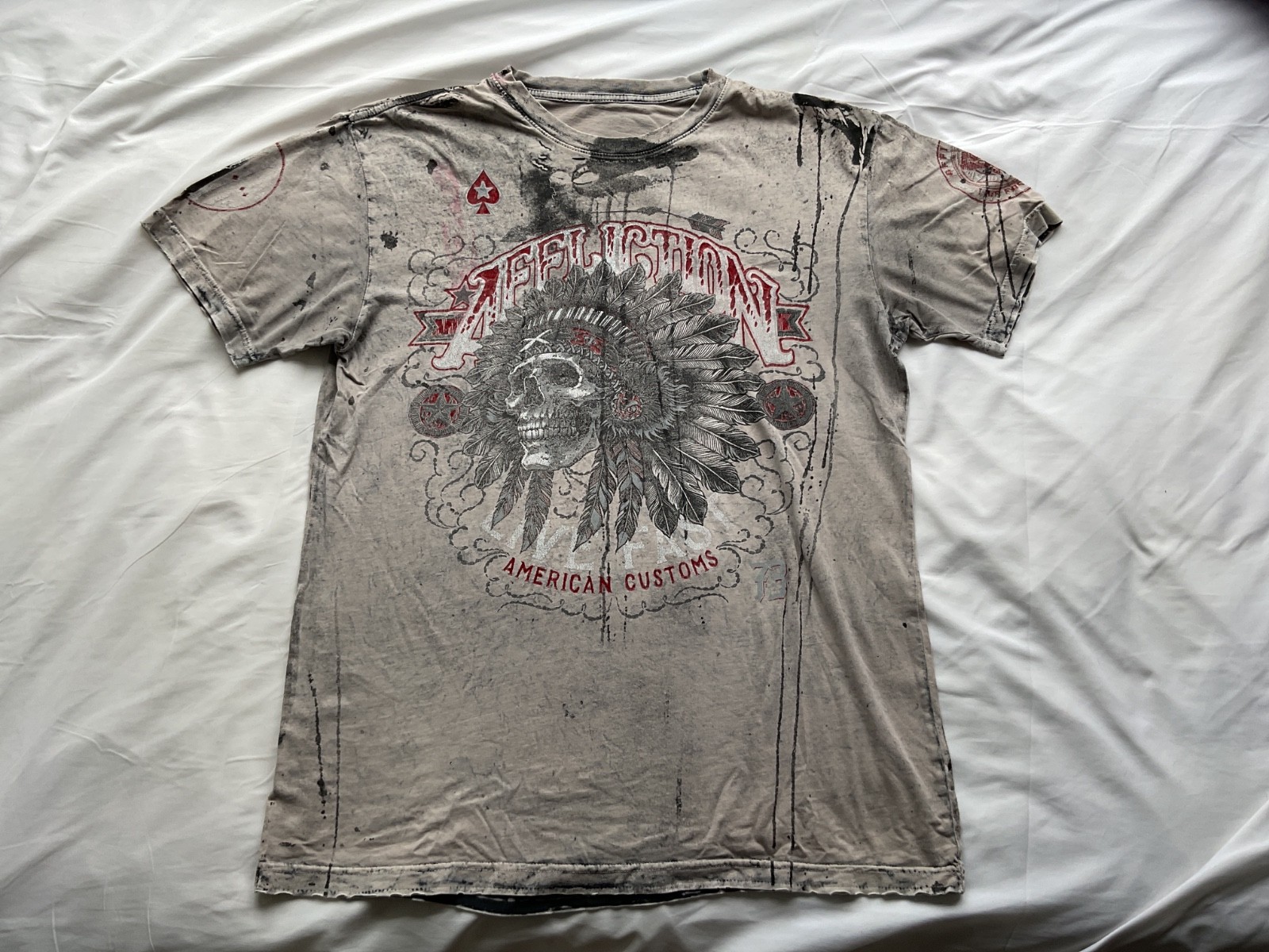 Y2k T-shirt Affliction Men’s large Renegade Live Fast Grunge biker Ride free die