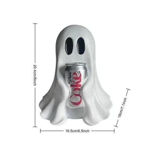 New COCA-COLA Ghost Figurine Holding Diet Coke Can Halloween No drinks US🥤