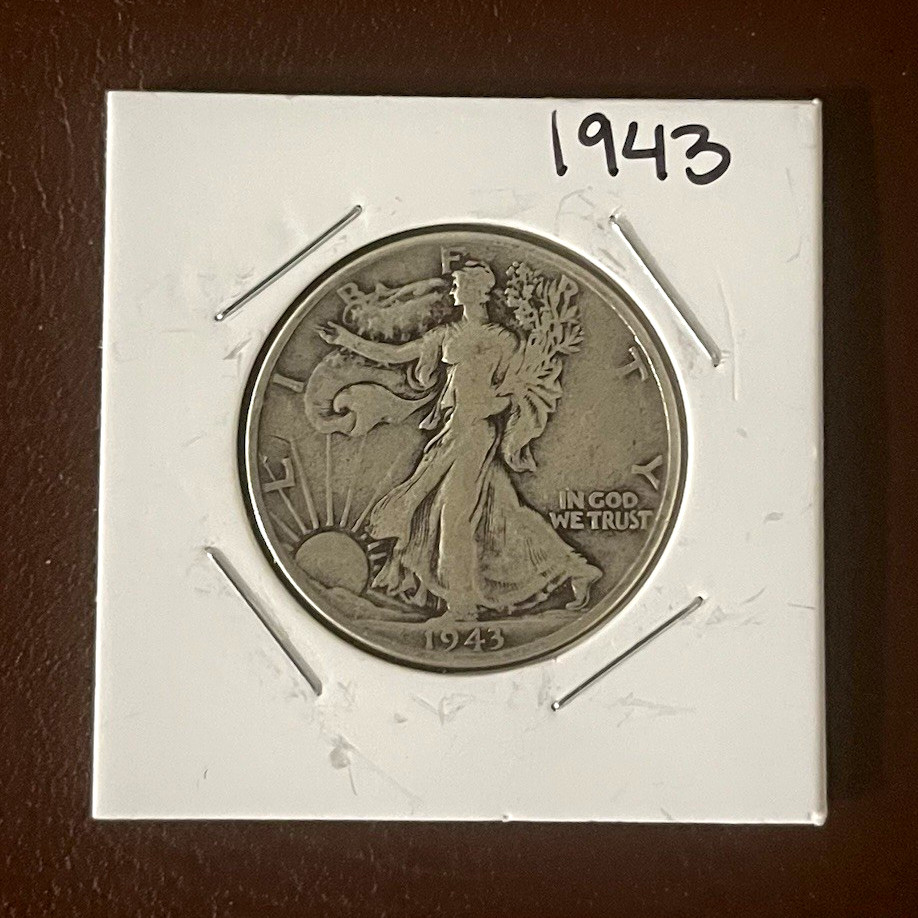 1943 Liberty Walking Half Dollar 50C Business Strike Philadelphia 90% Silver