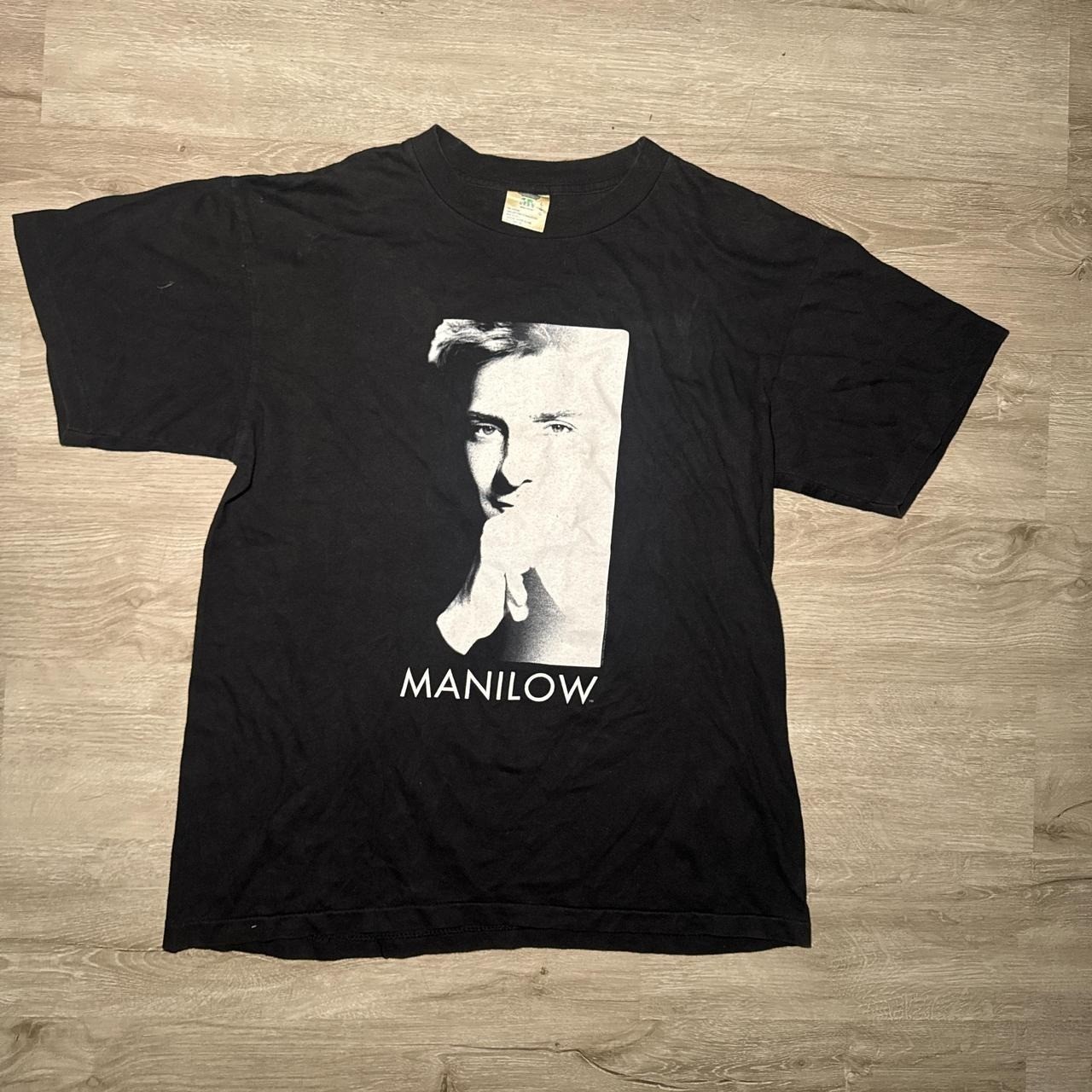 Vintage 1990s Barry Manilow black cotton concert tour t-shirt