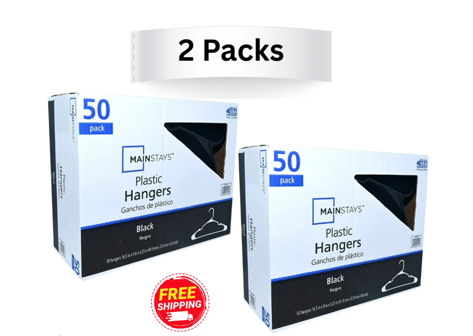 Plastic Clothes Hangers - 100 Pack, Lightweight & Durable - Everyday Use -Blue