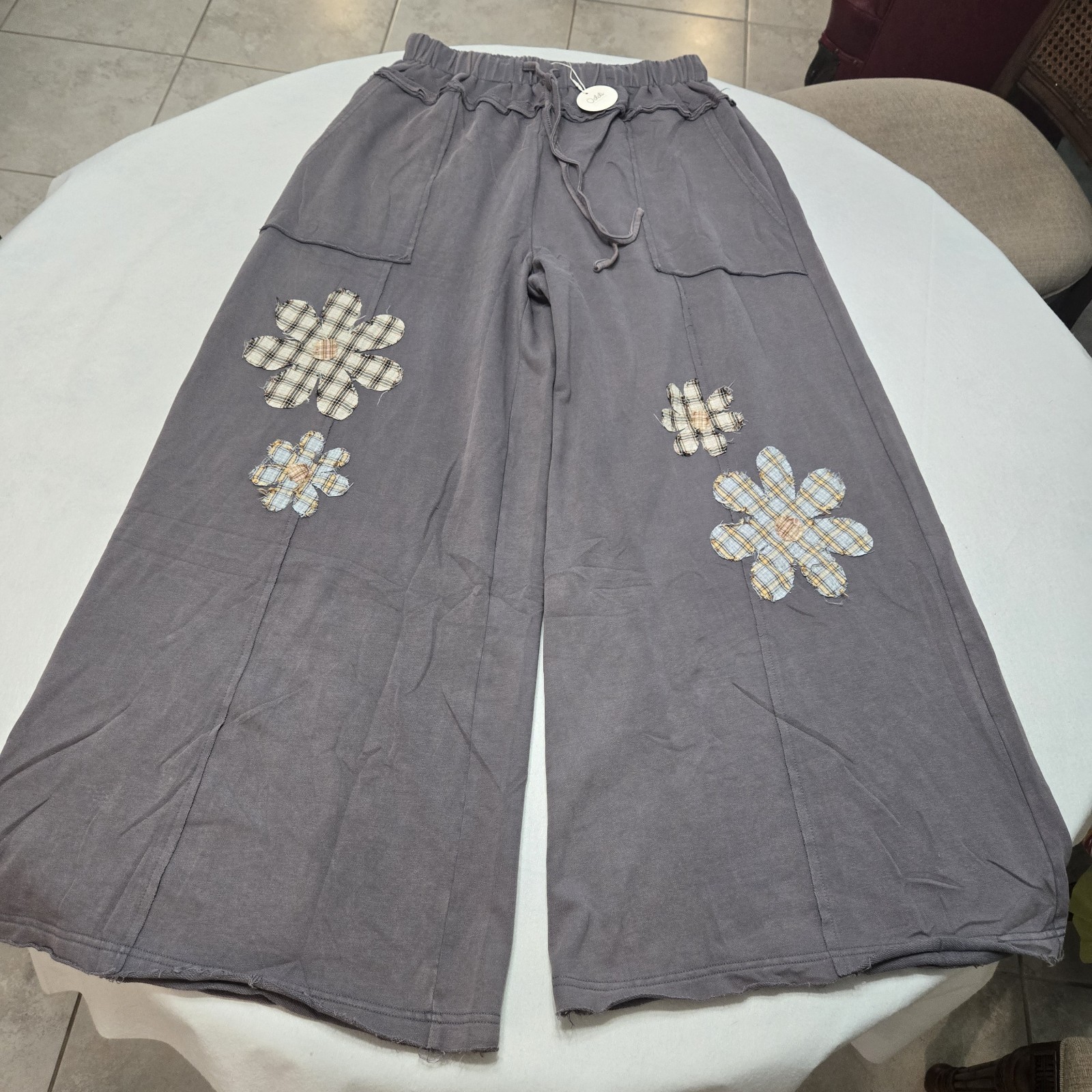NWT Oddi  Wide Leg Patchwork Floral Drawstring Pants. Size 1x