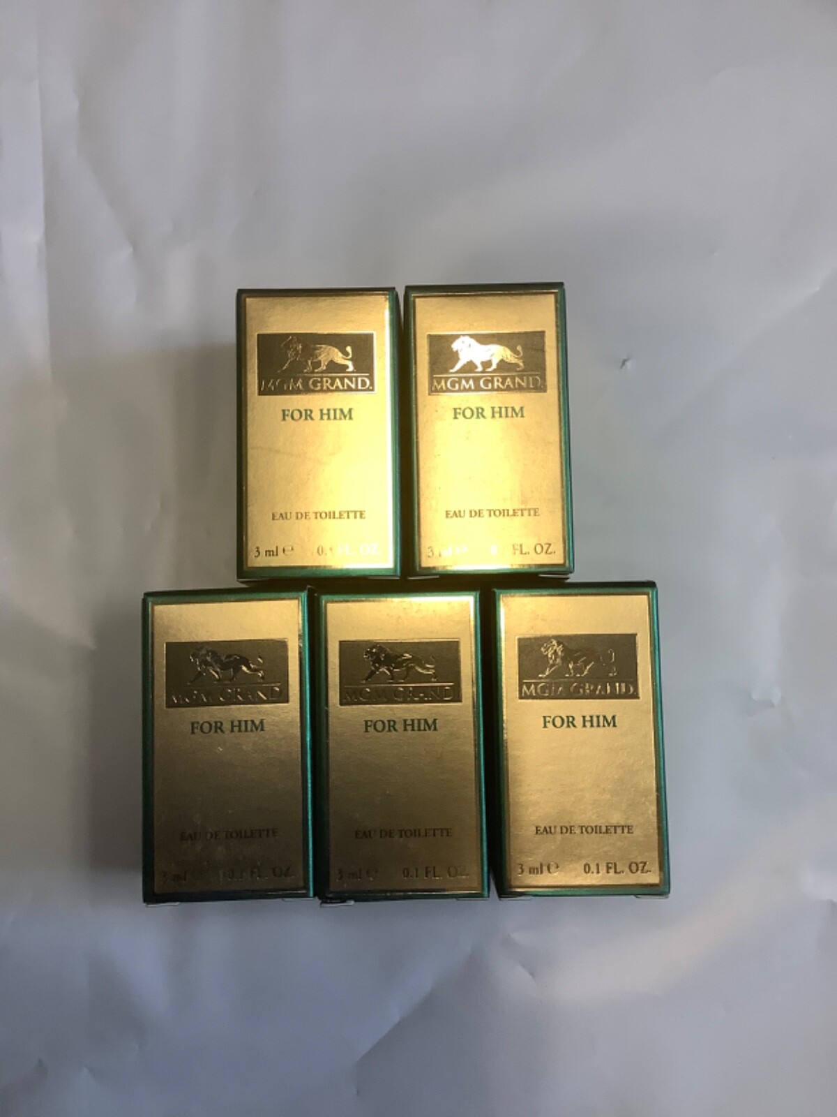 5 pk MGM Grand for HIM Eau De Toilette SPLASH Travel Size 3 ml / 0.1 fl oz each