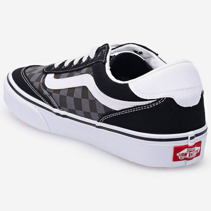 VANS Men’s Checkerboard Canvas Lace-Up Low-Top Sneakers Black Gray White VANS Men’s Checkerboard Canvas Lace-Up Low-Top Sneakers Black Gray White