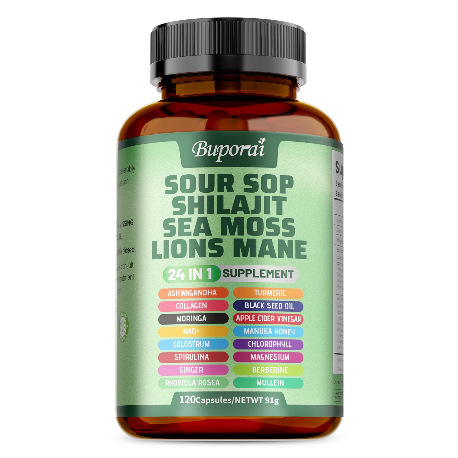 24-in-1 Soursop Shilajit Sea Moss Lion\'s Mane - Antioxidants, Joint, Skin Health