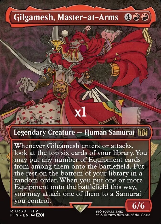 MTG Borderless UB: Final Fantasy FIN Gilgamesh, Master-at-Arms MINT