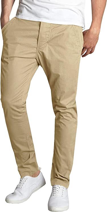 Men's Stretch Cotton Casual Chino Pants Pocket  NEW (Size 30-42) 