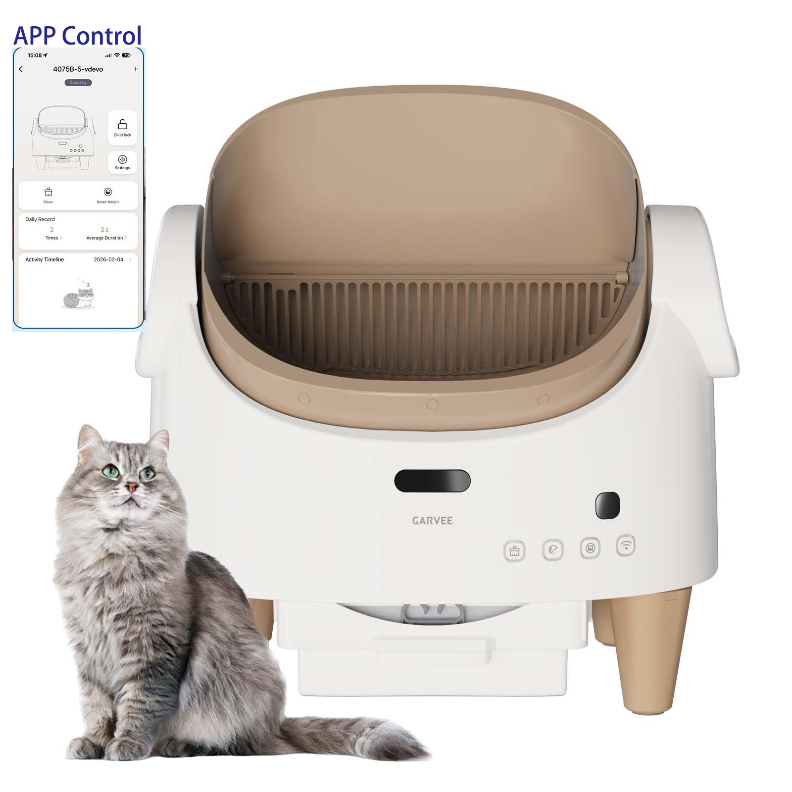 Share Self Cleaning Cat Litter Box, No Scooping Automatic Litter Box / APP Contr