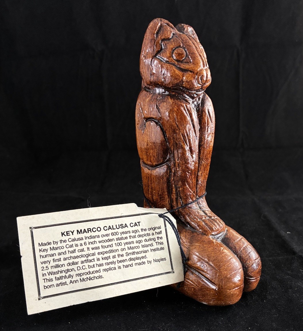 KEY MARCO CALUSA CAT Reproduced Replica by Naples Artist Ann McNichols Signed
