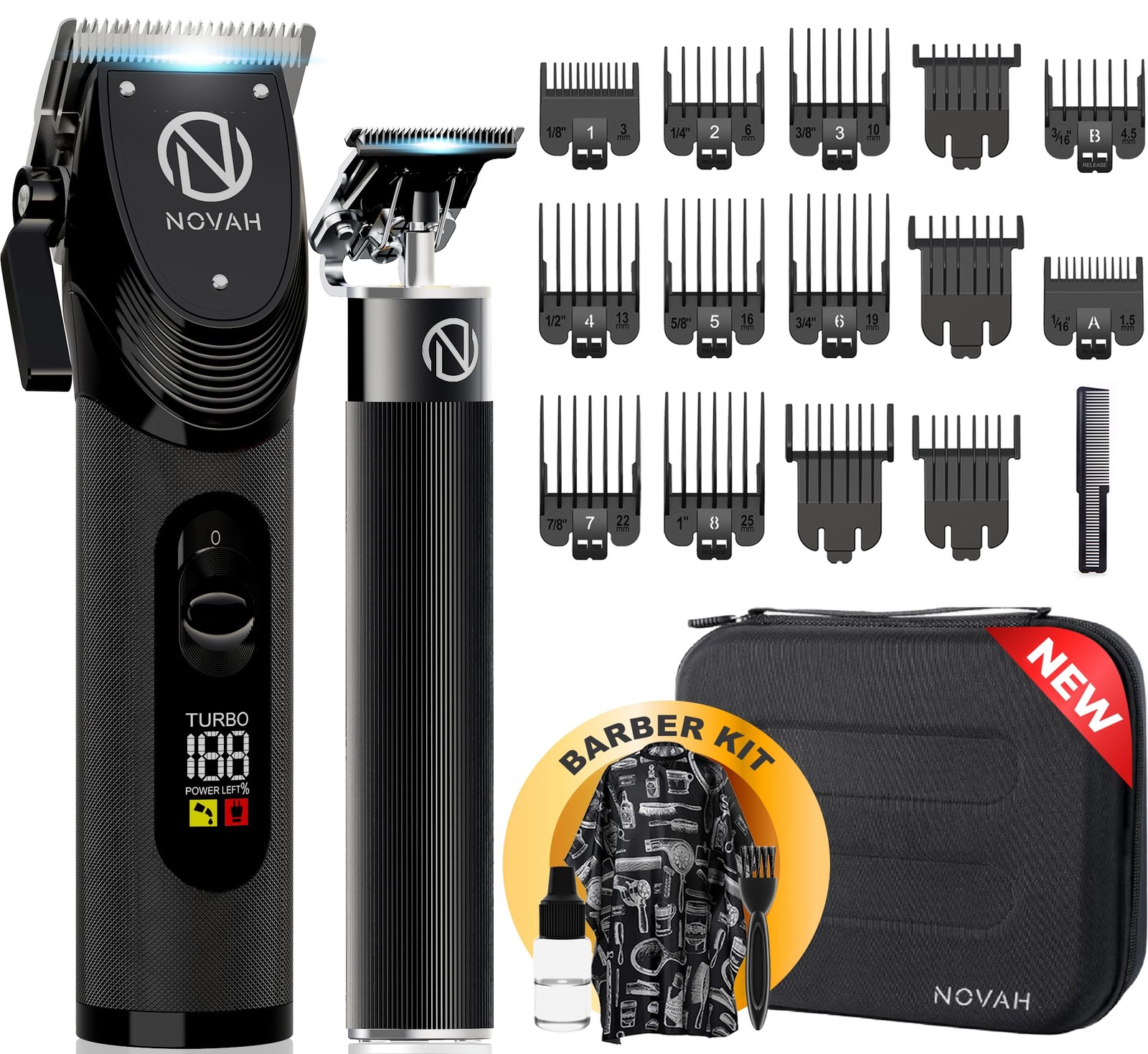 Novah Professional Hair Clippers for Men, Professional Barber Clippers and Tr...