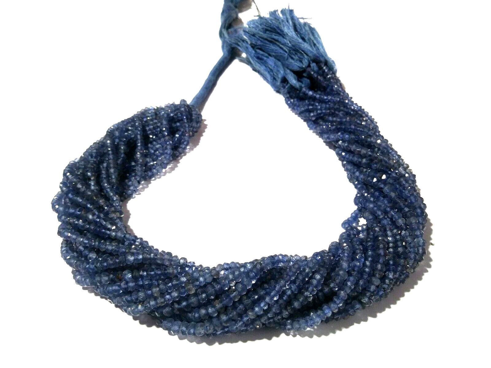 BLUE IOLITE RONDELLE FACETED CUT 3-4MM LOOSE GEMSTONE BEADS 13\