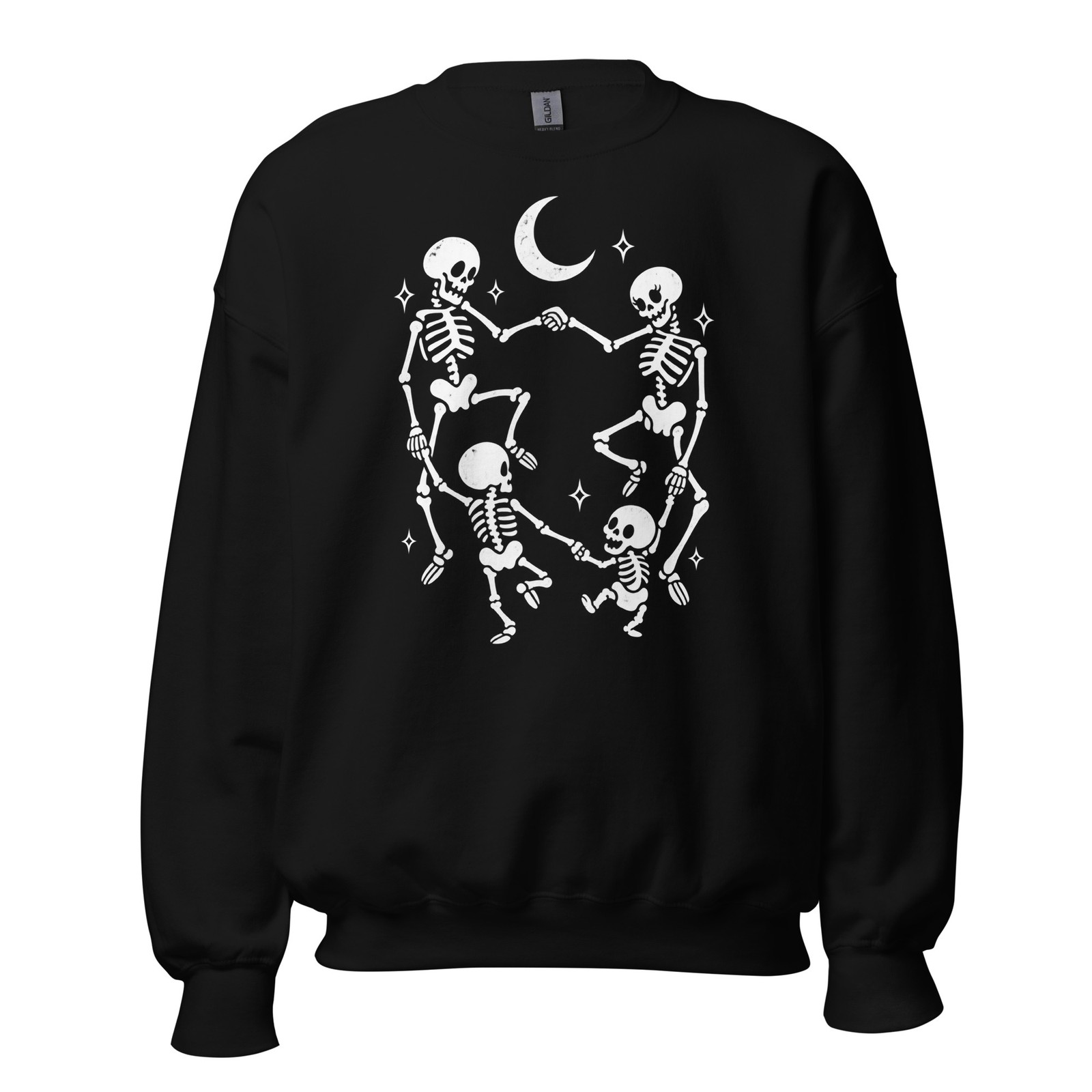Spooky Skeleton Family Dance Unisex Sweatshirt Vintage Gothic Style Graphic Spooky Skeleton Family Dance Unisex Sweatshirt Vintage Gothic Style Graphic