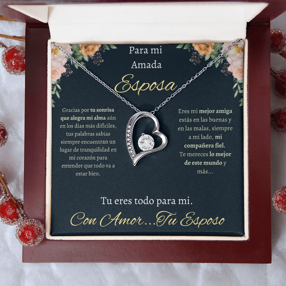 Regalo Para Esposa Collar De Corazón | Collar Romántico con Caja de Regalo Wife