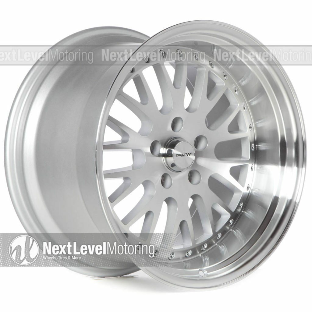 1 Circuit Performance CP21 18x11 5x114.3 +20  Machined Silver Wheel Classic Mesh