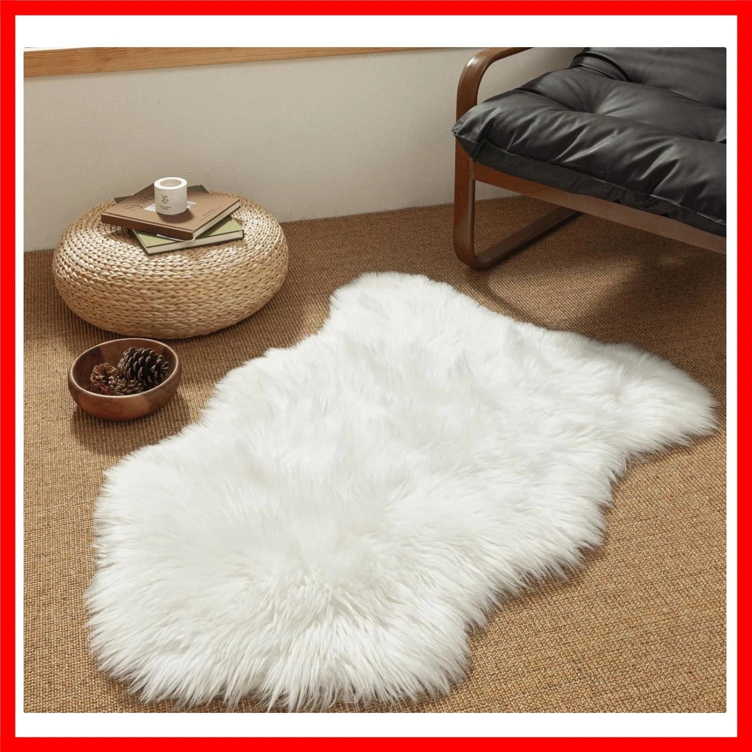 Luxurious Faux Sheepskin Rug - Soft & Washable, Perfect for Any Room