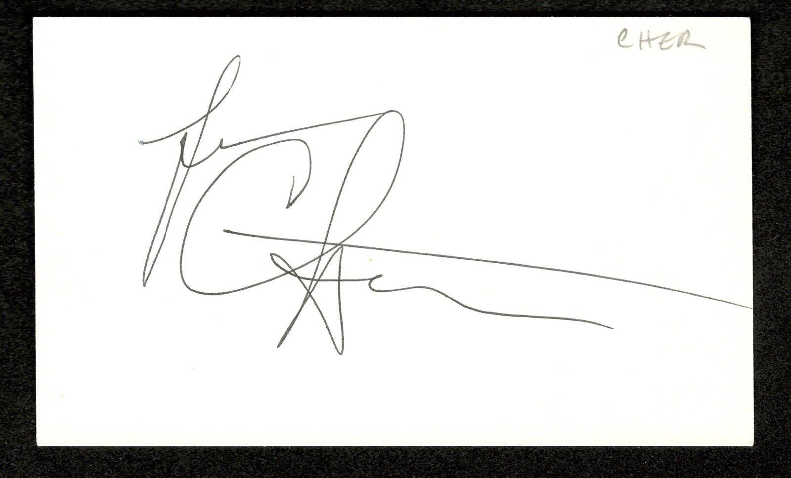 Cher Signed Autographed 3x5 Card SWAU Cert Moonstruck I Got You Babe