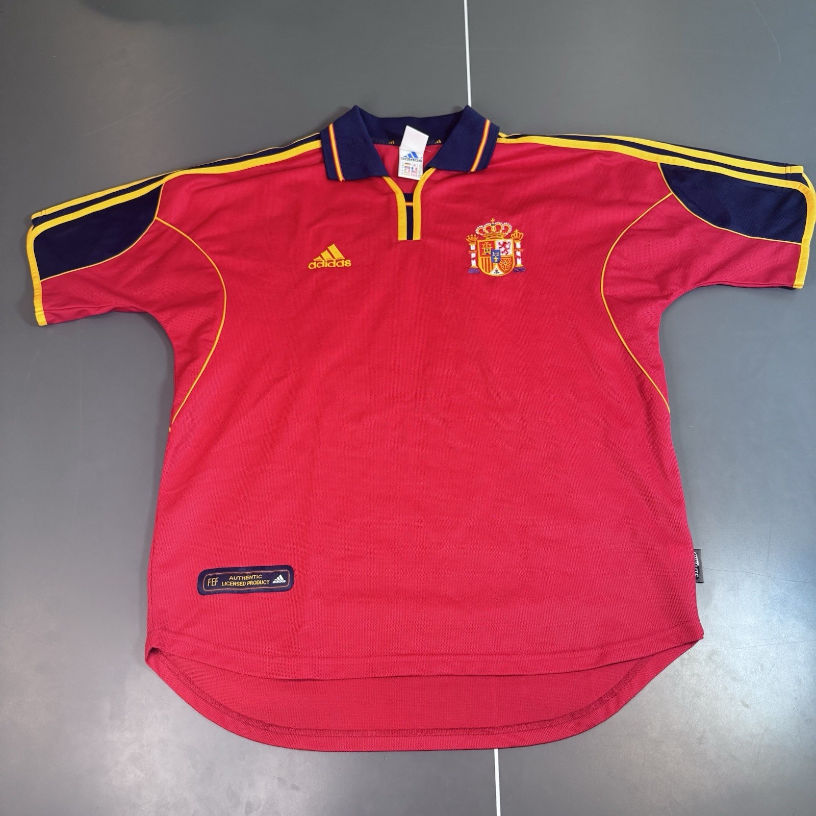 Vintage Adidas Spain 1999–2002 Home Jersey Raúl #10 Medium Red Soccer Futbol