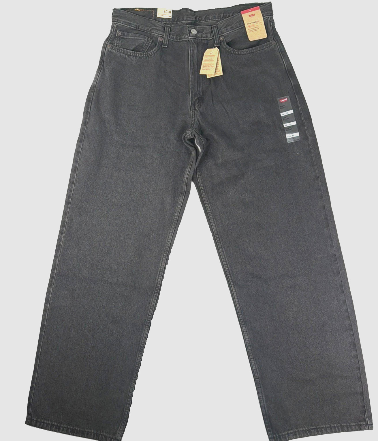 Nwt Levi's 578 Mens Baggy Taper Relaxed Y2K Black Denim Jeans A47500029 All Size