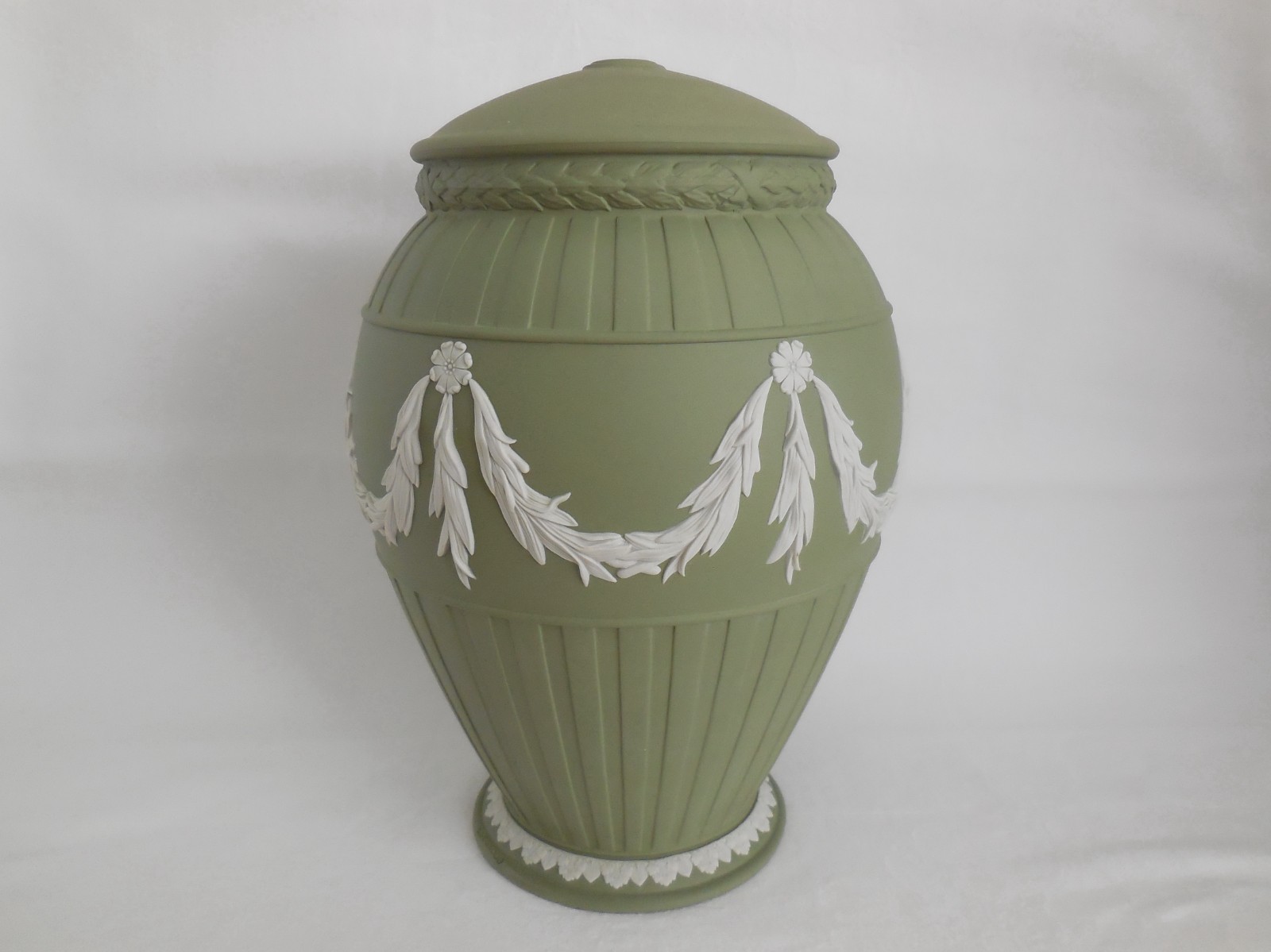 LARGE Wedgwood Sage Green Jasperware Lamp Base