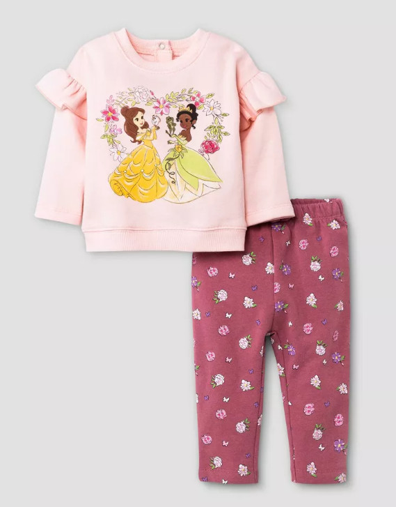 NEW Disney Baby Princess 2 Piece Top and Bottom Set Size 0-3 Months