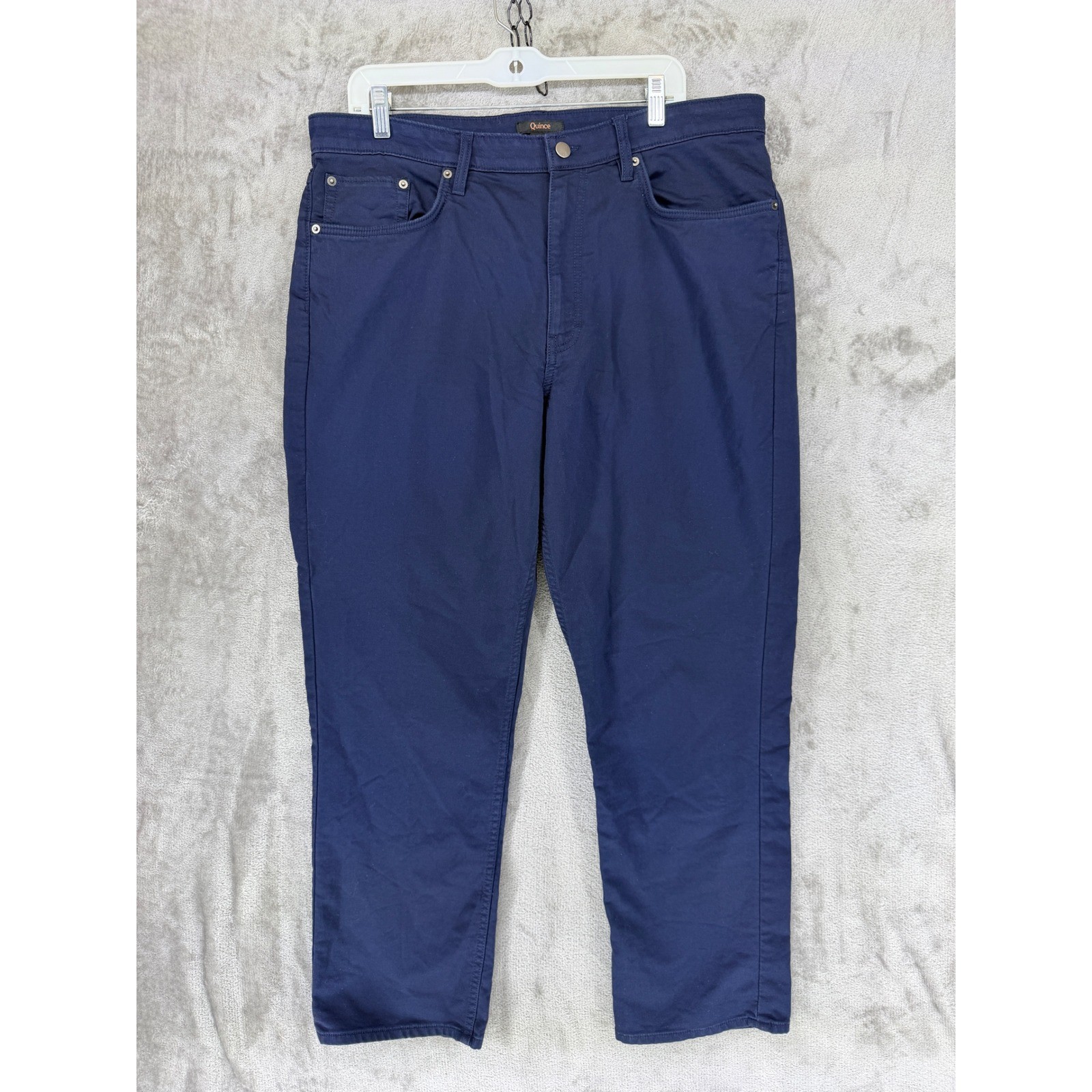 Quince Comfort Stretch Traveler 5-Pocket Pants Deep Navy Athletic Tapered 36x30
