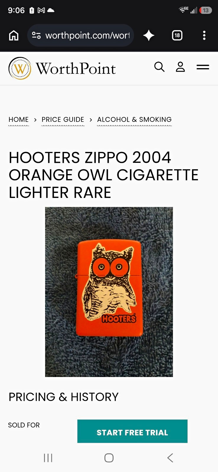 Zippo Hooters Owl Orange Matte Lighter Limited Edition 1/1000 2004 w/ Box