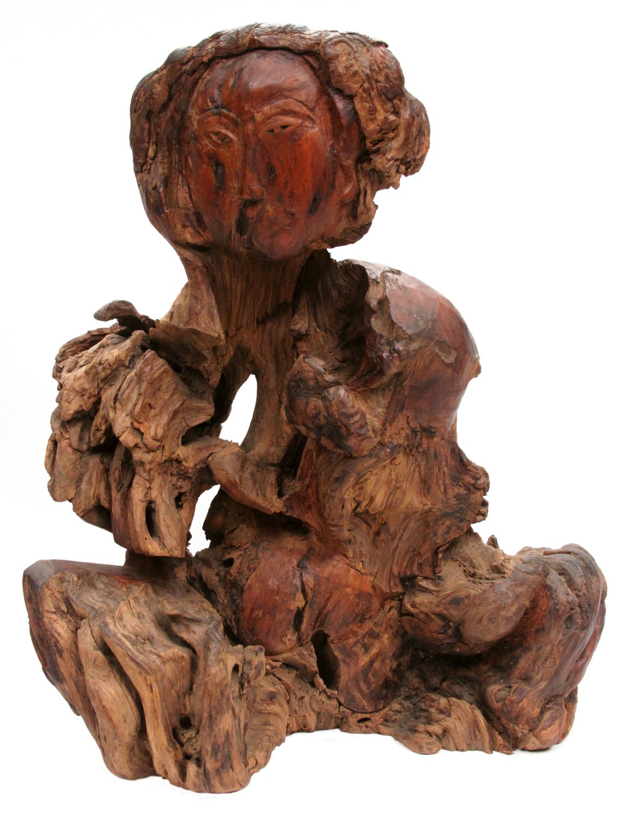 Antique Chinese Hand Carved Figural Natural Root Wood Carving Man Sculpture Old Antique Chinese Hand Carved Figural Natural Root Wood Carving Man Sculpture Old