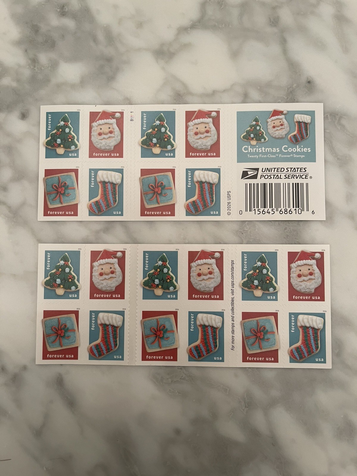 New  2026 US Scott 6119-22 Christmas Cookies Booklet/20. Beautiful & Great Price