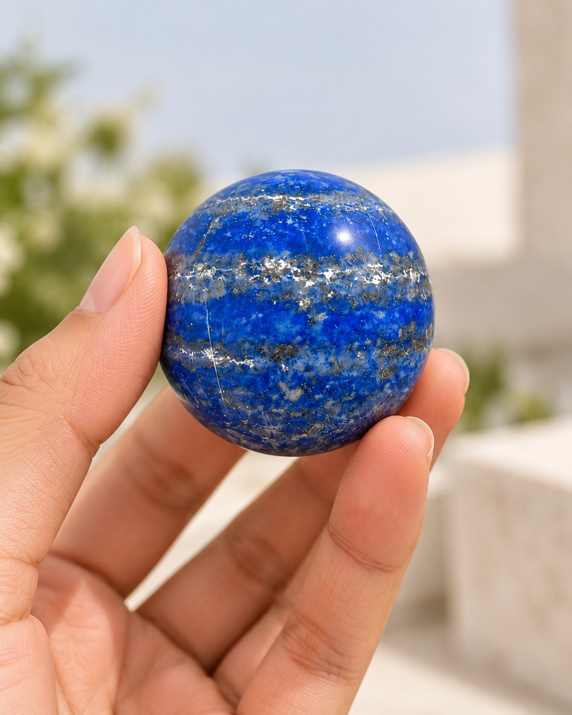 Natural Lapis Lazuli Polished Sphere 50-65mm Pyrite Stone Ball Collector