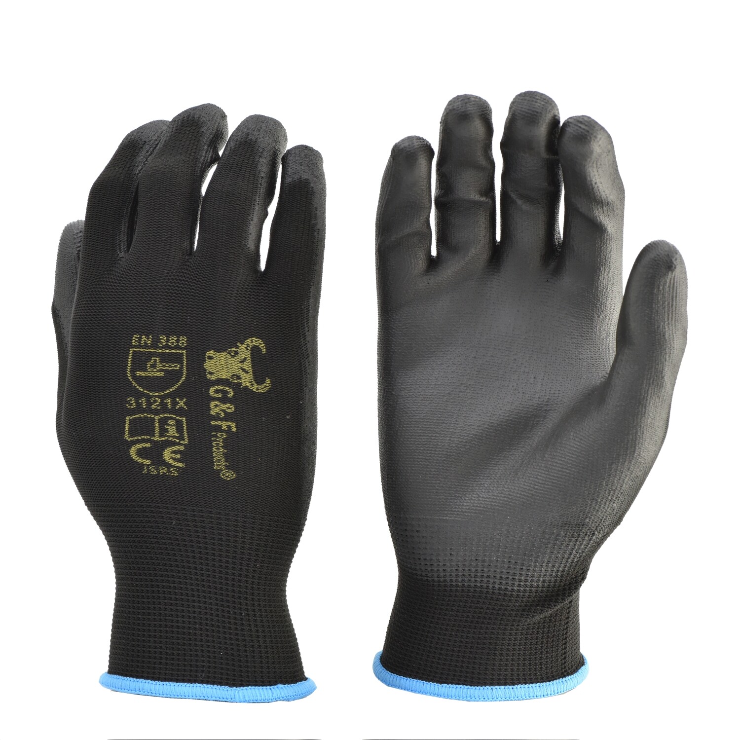 Men\'s Work Gloves 12 Pair, Lightweight Poly Grip, General Purpose, Sizes M-XXL