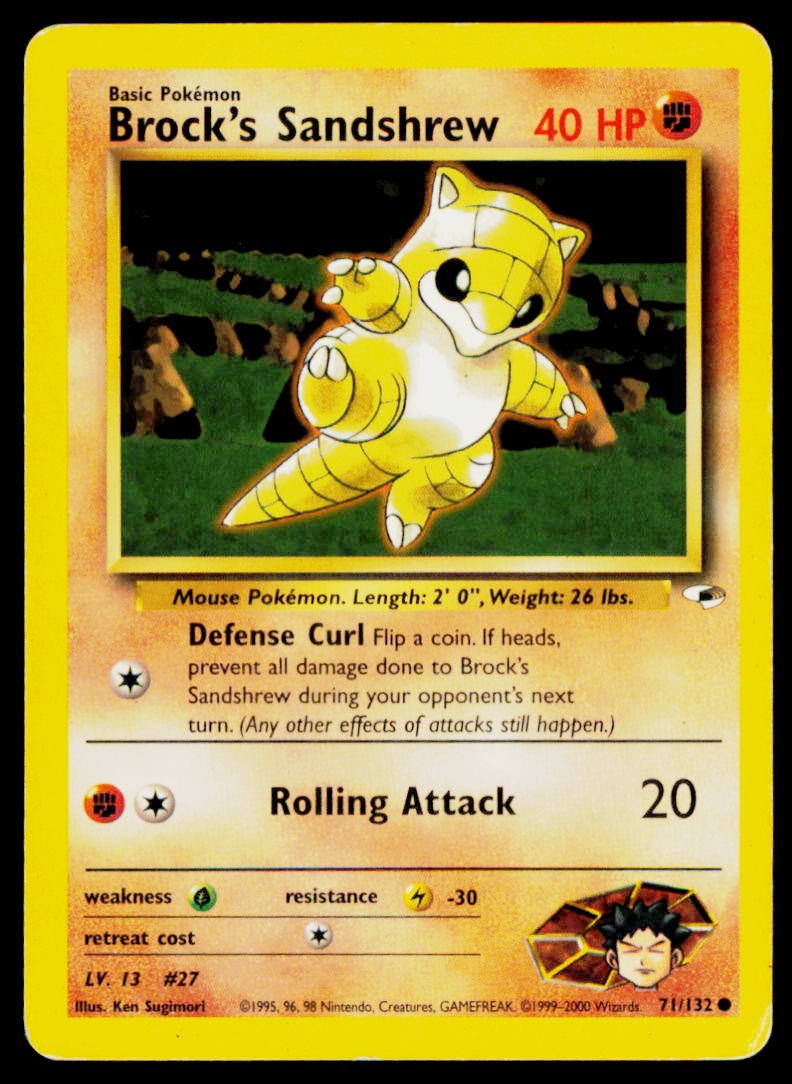 Brock's Sandshrew (71) Common Gym Heroes 071/132 MP