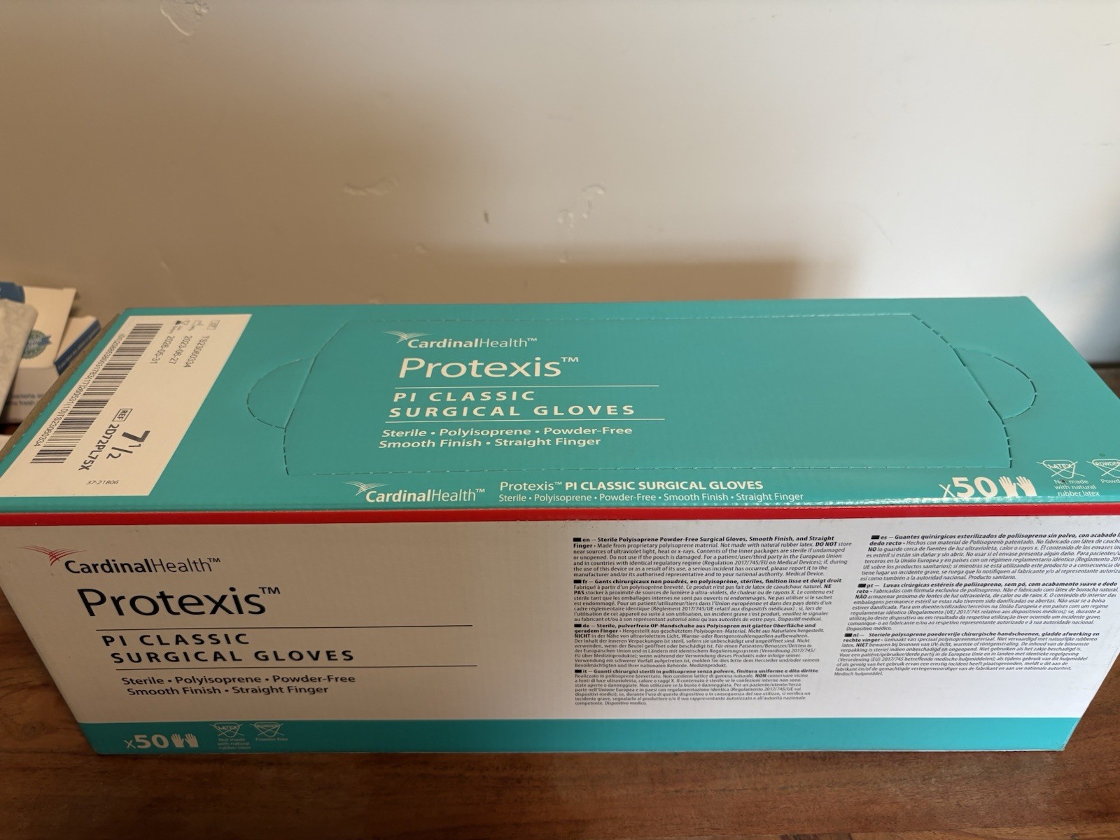 NEW BOX OF 50 PAIRS PROTEXIS PI ORTHO SURGICAL GLOVE SIZE 7.5 NEW BOX OF 50 PAIRS PROTEXIS PI ORTHO SURGICAL GLOVE SIZE 7.5